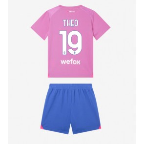 AC Milan Theo Hernandez #19 Dětské Alternativní dres komplet 2023-24 Krátký Rukáv (+ trenýrky)